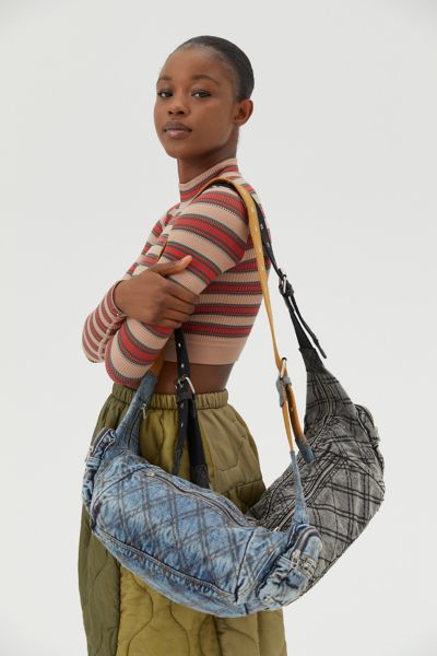 25SS新作【 JEANS】ICONIC QUILTED SHOULDER BAG M-ioi-M Quilted Denim Crossbody Bags for Women, Chain Strap