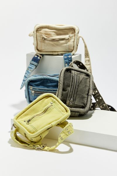 Urban Outfitters Dakota Denim Crossbody Bag In Lime