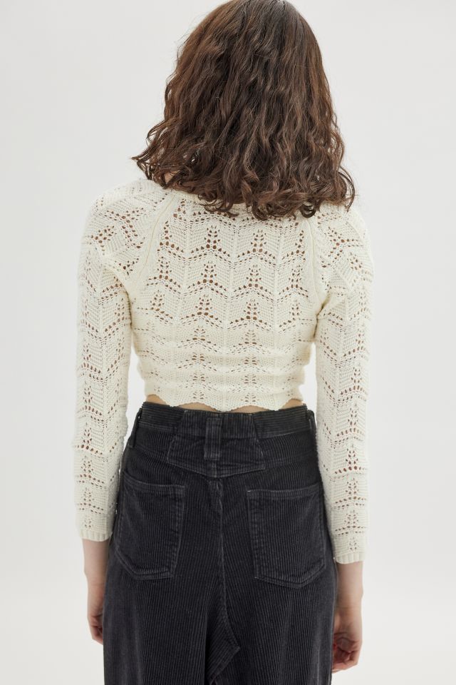 UO Blaire Crochet Square Neck Sweater #1