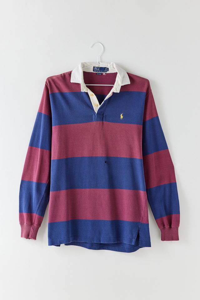 Vintage Stripe Pattern Long Sleeve Rugby Top | Urban Outfitters