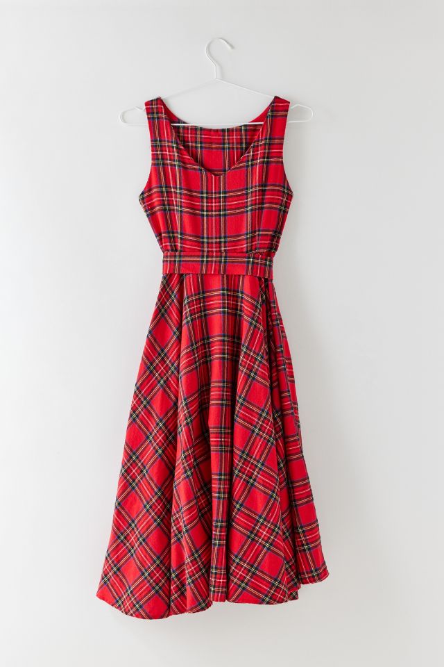 Vintage Plaid Maxi Dress #1