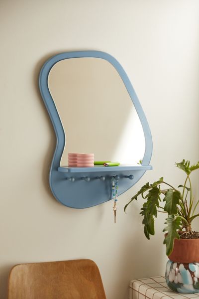 Urban Outfitters Laurel Wall Mirror Shelf In Blue