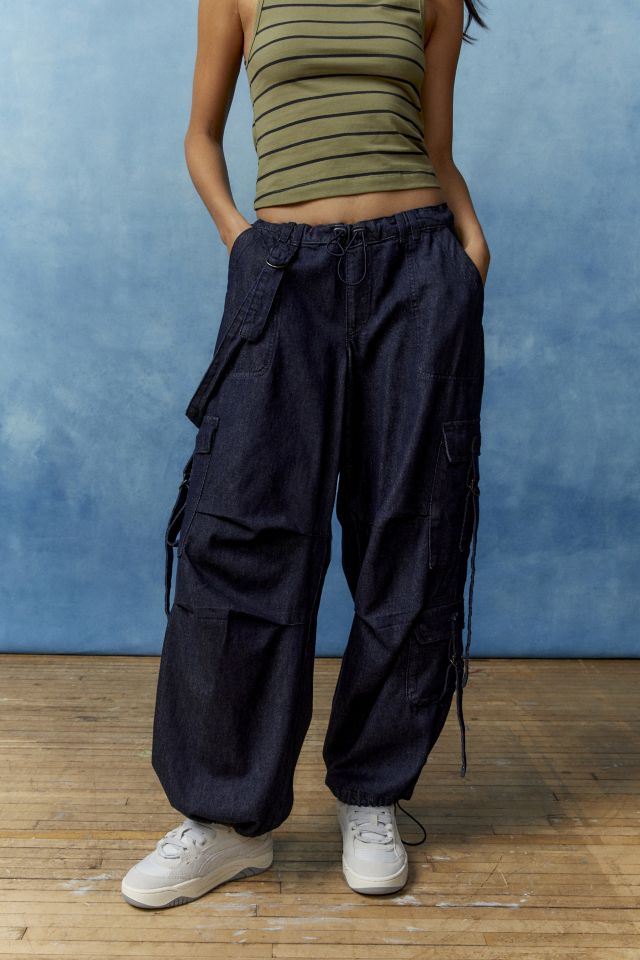 Low Rise Drawstring Waist Baggy Pants