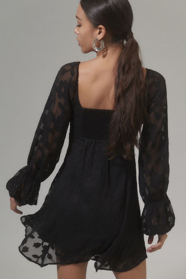 UO Wisteria Floral Long Sleeve Mini Dress #1