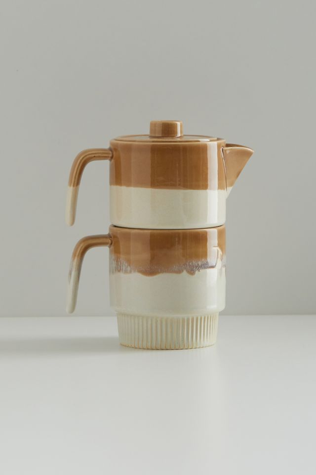 United By Blue Stackable Stoneware Teapot & Mug Set #1