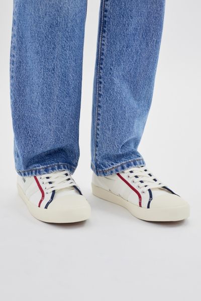 Gola Coaster Smash Sneaker In Off White + Navy + Deep Red