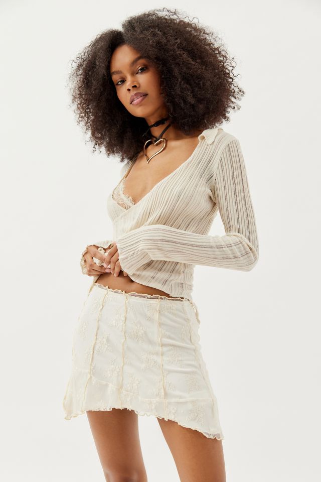 UO Lola Lace Spliced Mini Skirt | Urban Outfitters