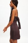 UO Bella Bow-Back Satin Mini Dress