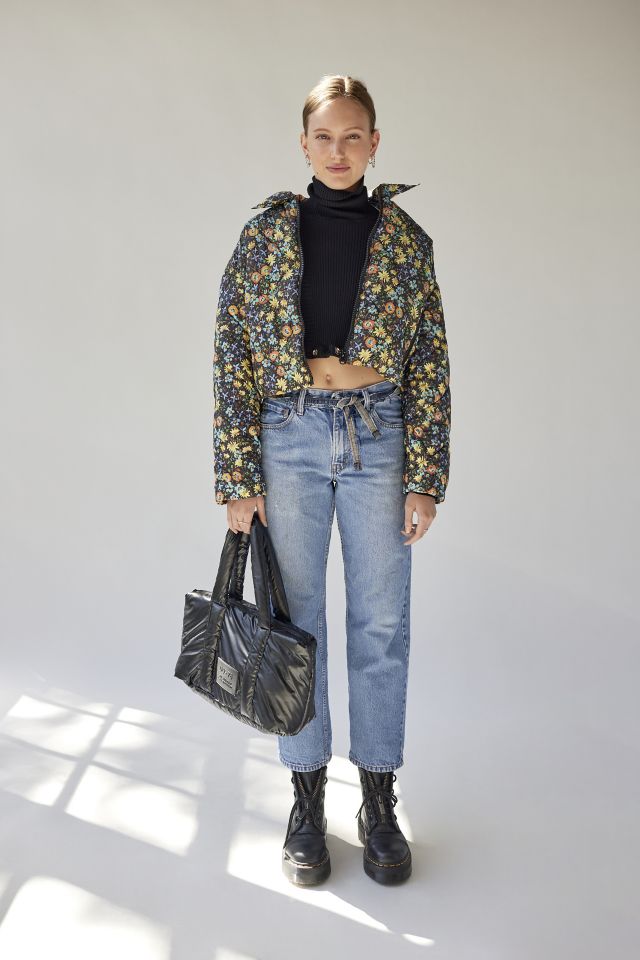 Urban Renewal Remade Cropped Grommet Rib Turtleneck Top #1