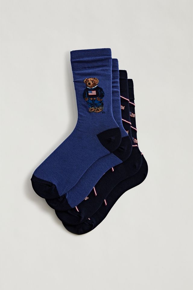 Polo Ralph Lauren Americana Bear Crew Sock 2Pack Urban Outfitters