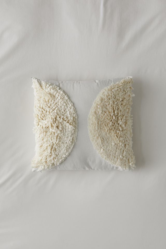 Raw Edge Shag Throw Pillow #1