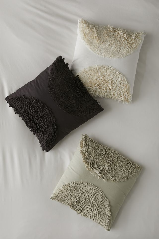 Raw Edge Shag Throw Pillow #3