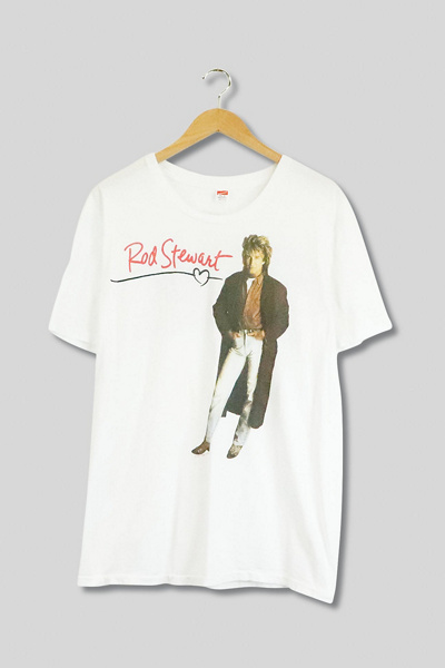 T-shirt Vintage Rod Stewart Années 70 - Étiquette Fer à Repasser - Taille XL - Occasion Très Bon état