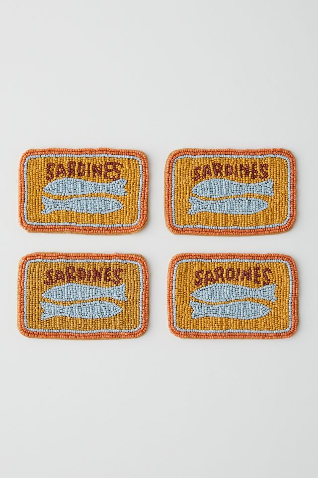 Sardine Beaded Coaster Set #1
