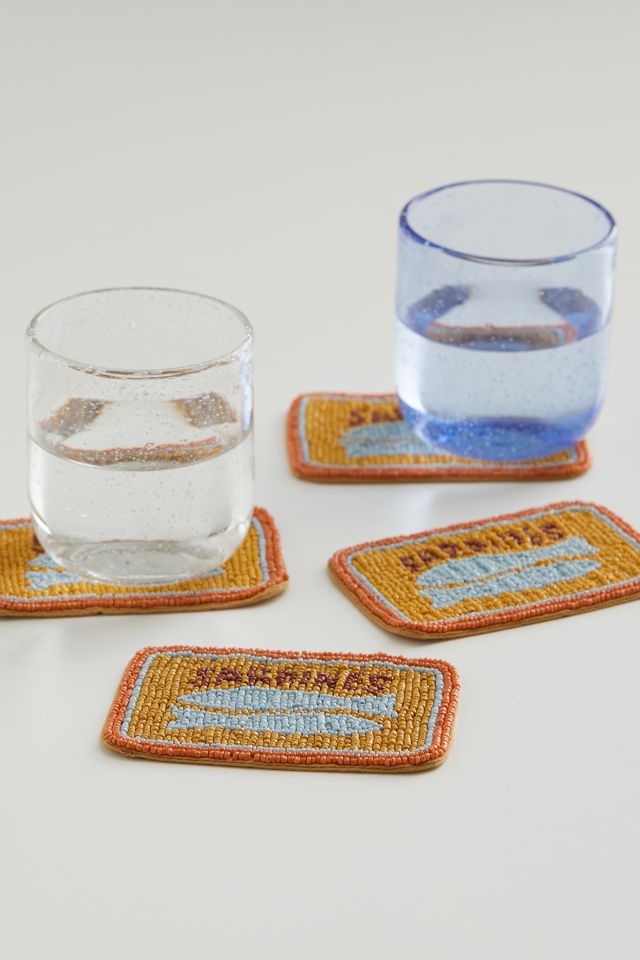 Sardine Beaded Coaster Set #2