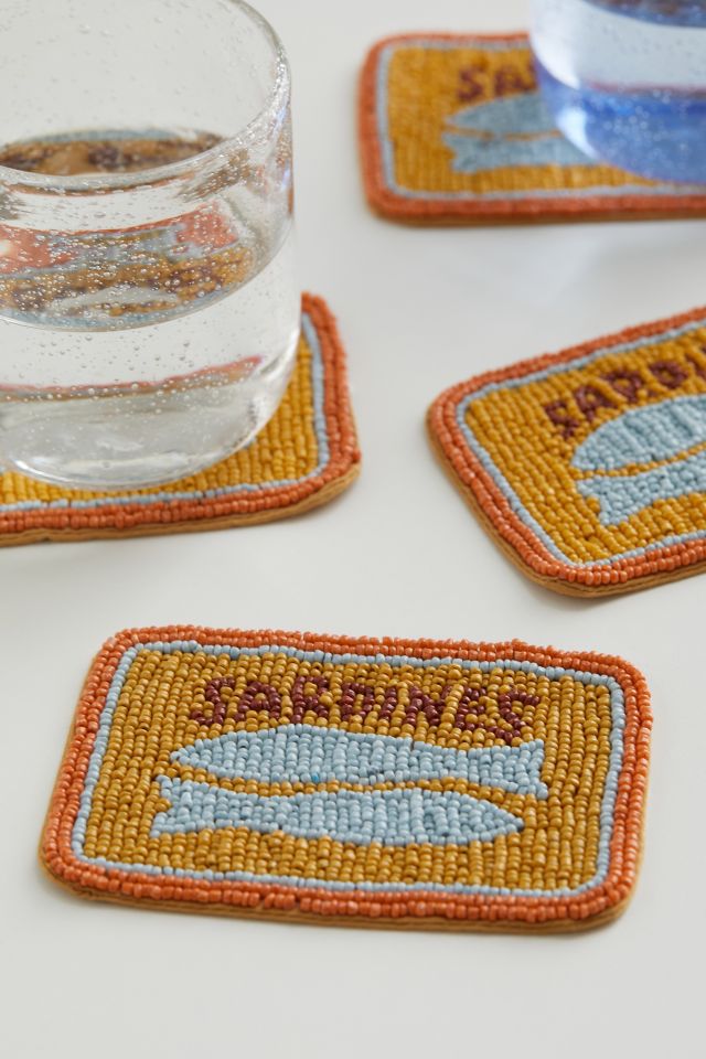 Sardine Beaded Coaster Set #3