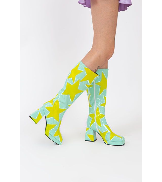 Zig Zag Star Shine Gogo Boots | Urban Outfitters