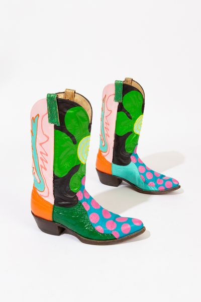 【U LAN】Vintage painted belted mid boots 79812822_095_m