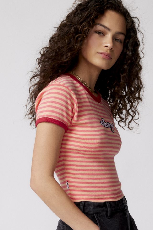 T-shirt Ringer Zoe Rayé OBEY #4