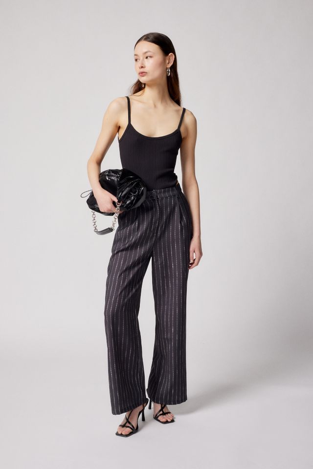 Another Girl Pinstripe Wide-Leg Trouser Pant | Urban Outfitters