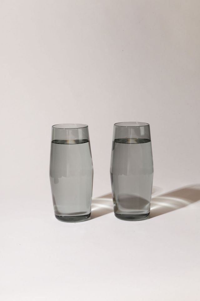 Gray Borosilicate Glass 6 oz Drinking Glasses Set