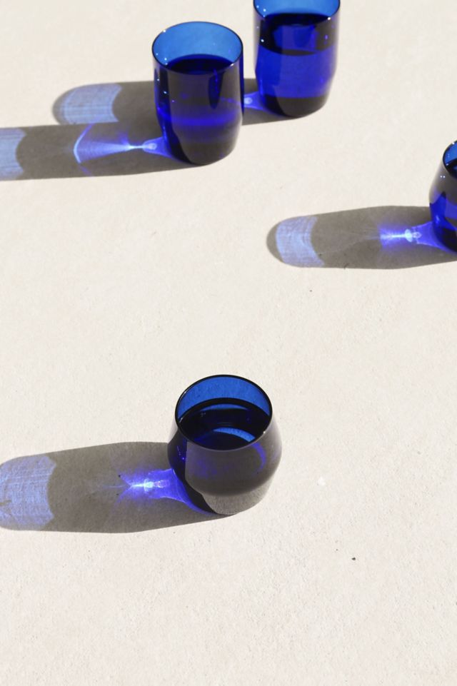 Cobalt Blue Borosilicate Glass Drinking Set, 6 oz, Set of 2