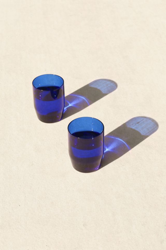 Cobalt Blue Borosilicate Glass Drinking Set, 6 oz, Set of 2