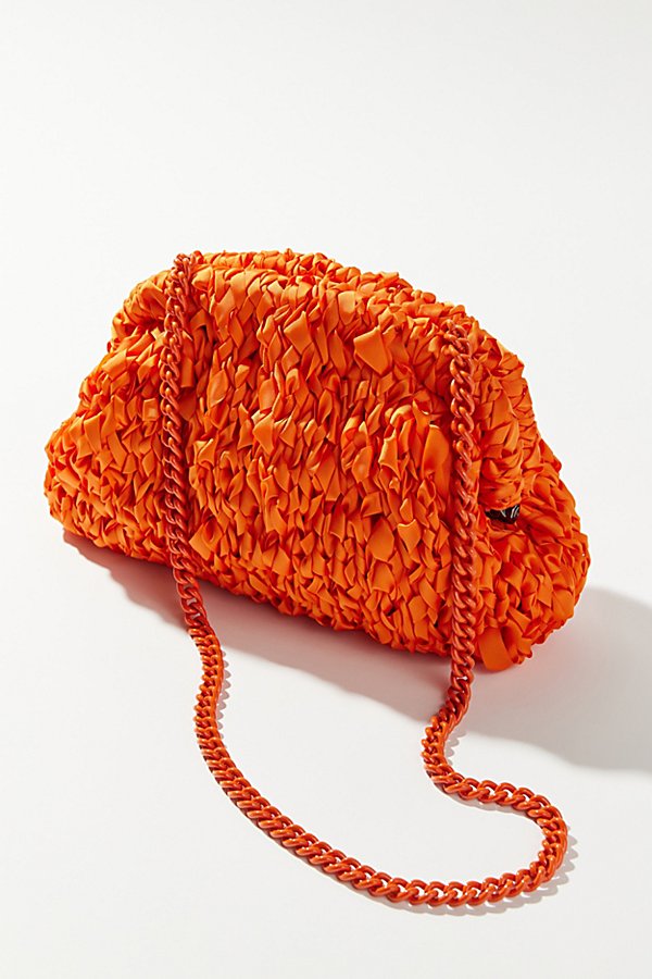 Maria La Rosa Game Tricot Clutch Bag In Orange