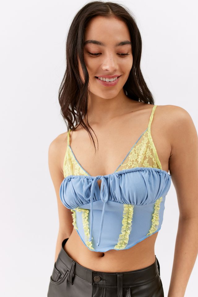 UO Chelsea Semi-Sheer Lace & Mesh Cami  Urban Outfitters Singapore -  Clothing, Music, Home & Accessories