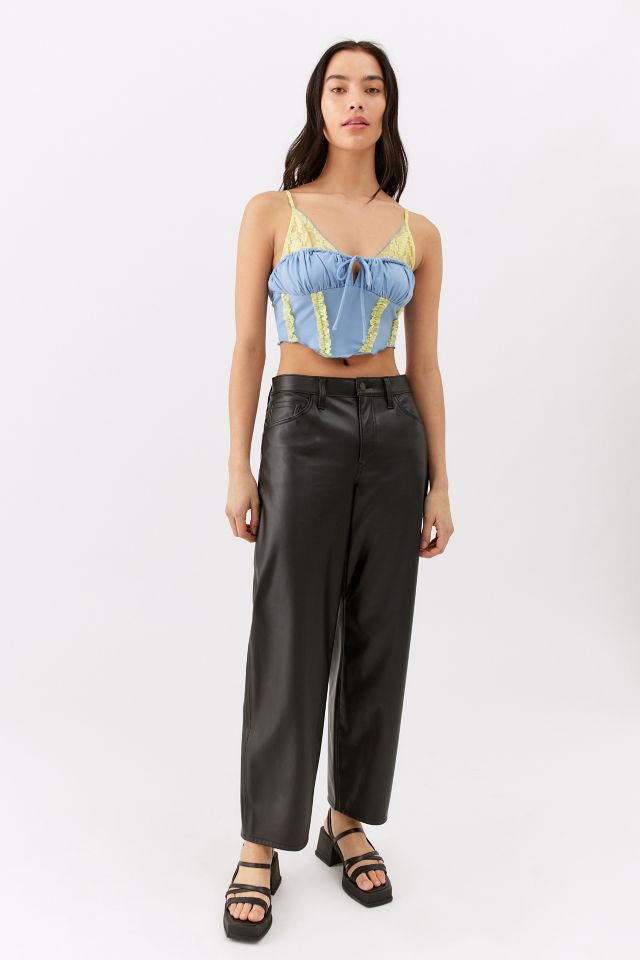 UO Nyla Mesh Cropped Corset Top  Urban Outfitters Australia Official Site