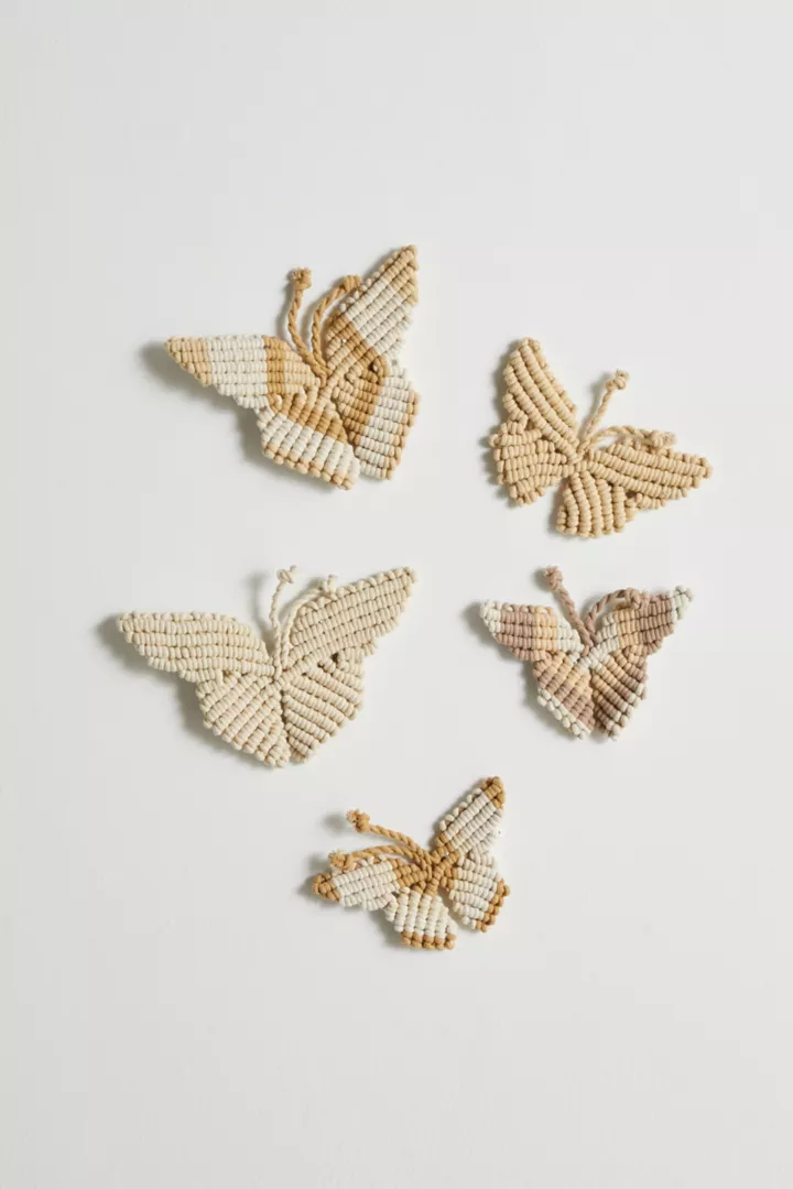 Macrame Butterfly Wall Hanging Set