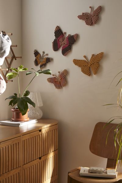 Macrame Butterfly Wall Hanging Set