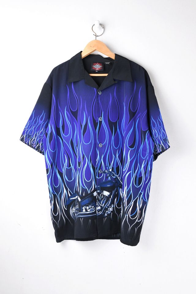 Y2K Flame Button up - XL