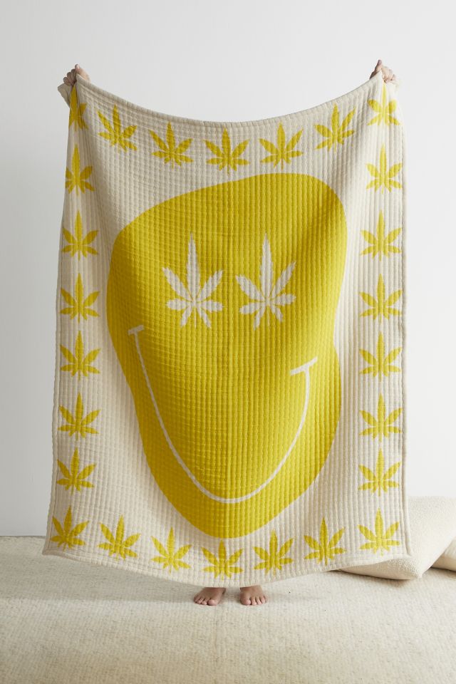 Happy Leaf Throw Blanket #1