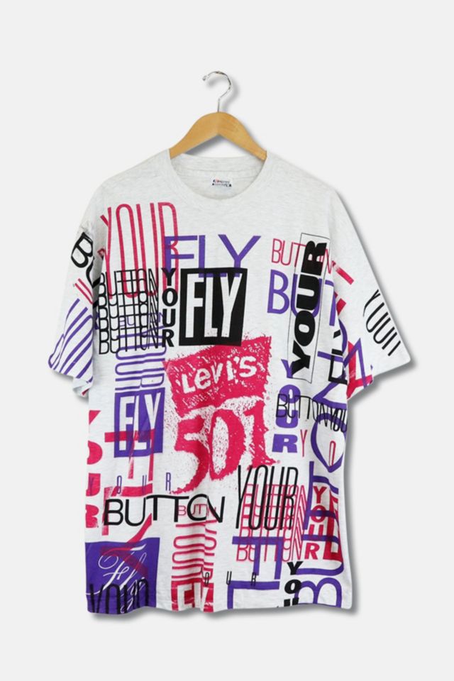 Vintage Levi's® Button Your Fly AOP T Shirt | Urban Outfitters