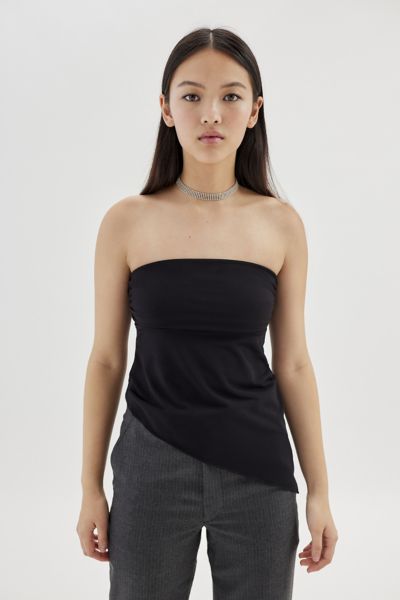 Urban Outfitters Uo Y2k Asymmetrical Tube Top In Black