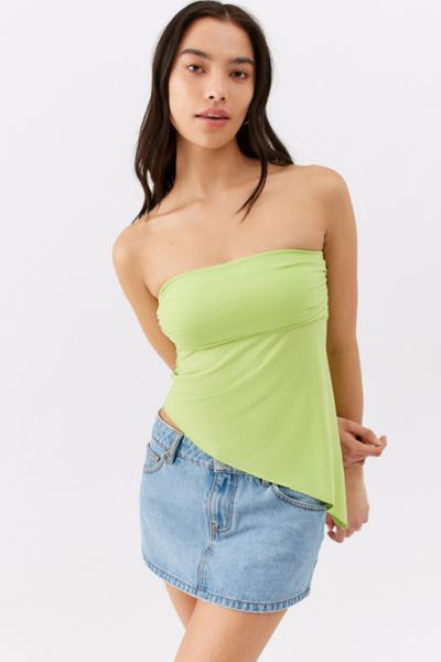 Urban Outfitters Uo Y2k Asymmetrical Tube Top In Green