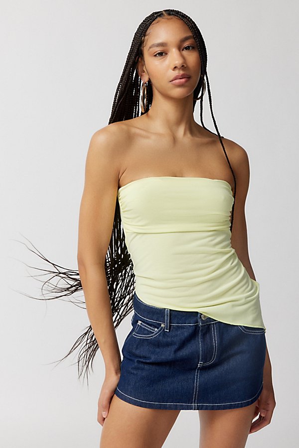 Urban Outfitters Uo Y2k Asymmetrical Tube Top In Yellow