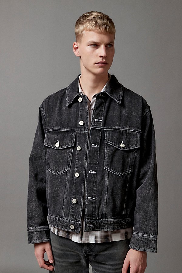 Bdg Relaxed Denim Trucker Jacket In Black, Men's At Urban Outfitters