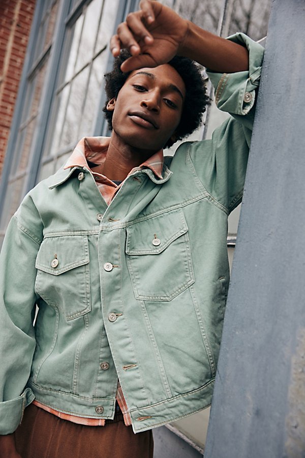 Bdg Relaxed Denim Trucker Jacket In Green, Men's At Urban Outfitters