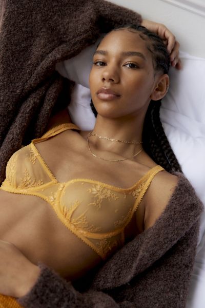 Out From Under Amber Firecracker Lace Underwire Bra In Gold