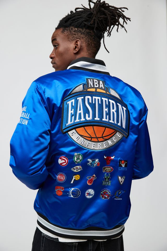 Mitchell & Ness Dallas Cowboys NFL Heavyweight Satin Jacket in Navy, Men's at Urban Outfitters