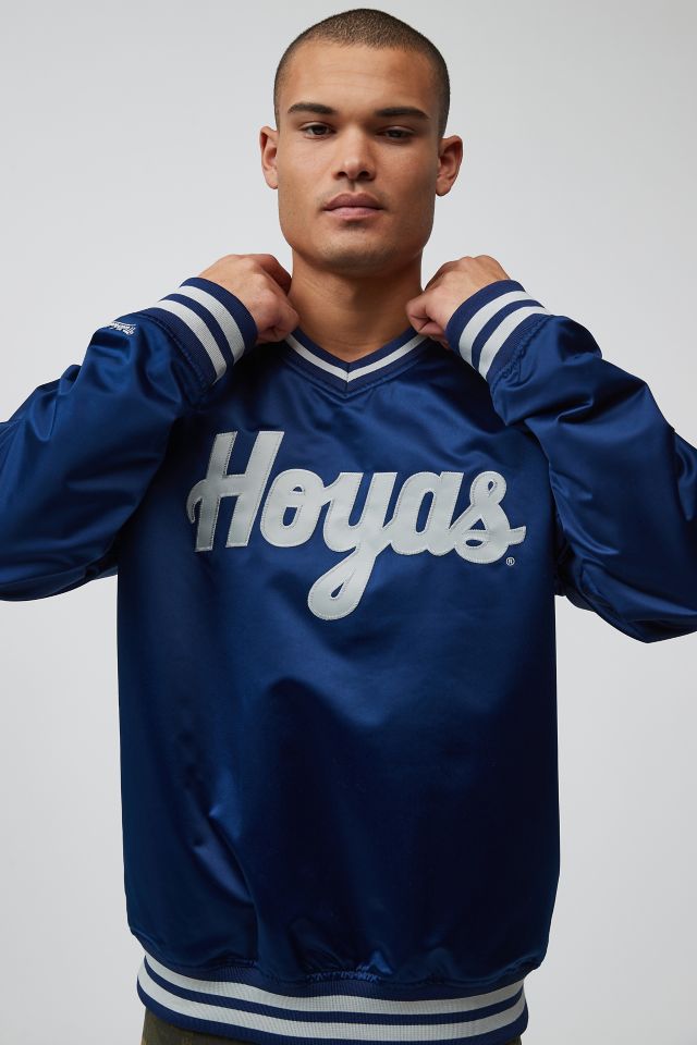 Mitchell & Ness NCAA Georgetown University Sideline Pullover Varsity Jacket #3