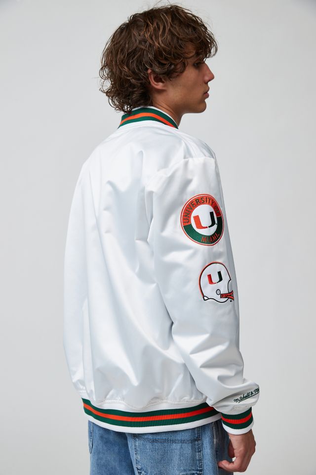 Mitchell & Ness Ncaa University Of Miami Varsity Jacket in Gray for Men