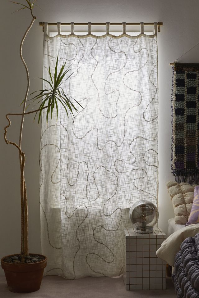 Squiggle Embroidery Window Panel #1