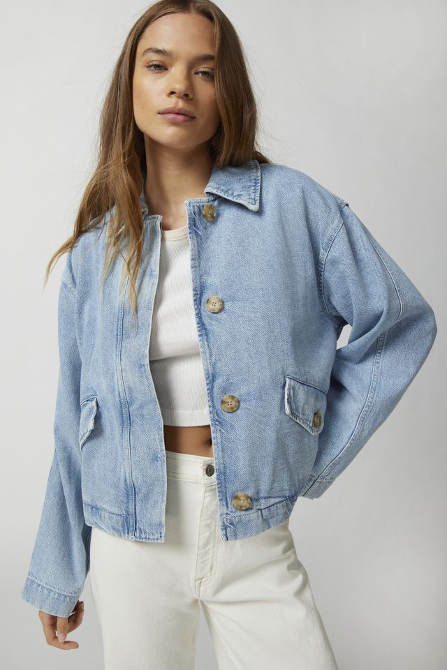 Topshop Balloon Oversize Denim Trucker Jacket