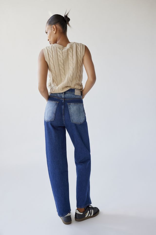 ZGY DENIM Hi Mum Straight-Leg Jean - Two Tone #1