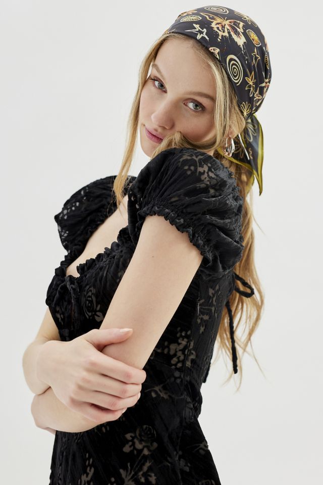 UO Becca Velvet Puff Sleeve Midi Dress #3