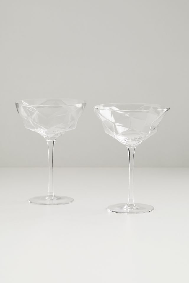 Viski Faceted Crystal Martini Glass - Set Of 2 #1