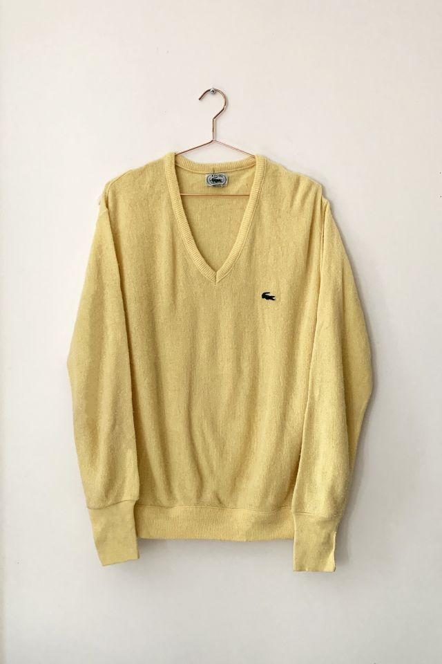 Yellow store lacoste sweater